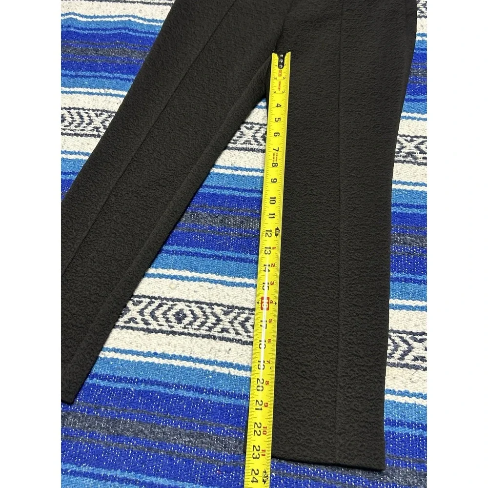 Women's Michael Kors Black Gardenia Textured Stretch Knit Crop Dress Pants Small